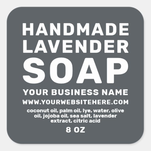 Modern Handmade Lavender Soap Off_Black Square Sticker
