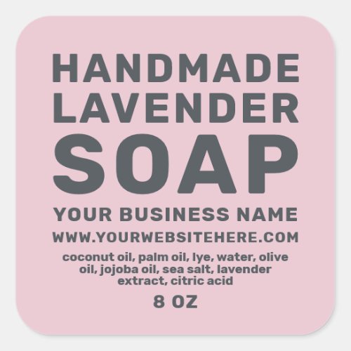 Modern Handmade Lavender Soap Parfait Pink Square Sticker