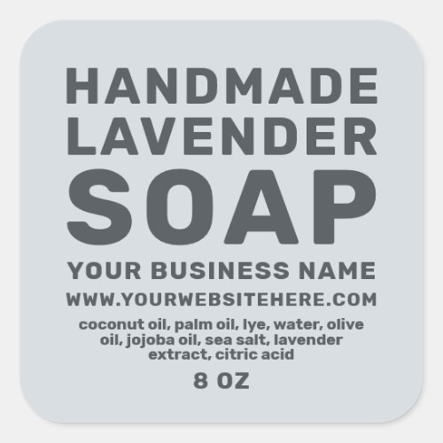 Modern Handmade Lavender Soap Pastel Blue Square Sticker