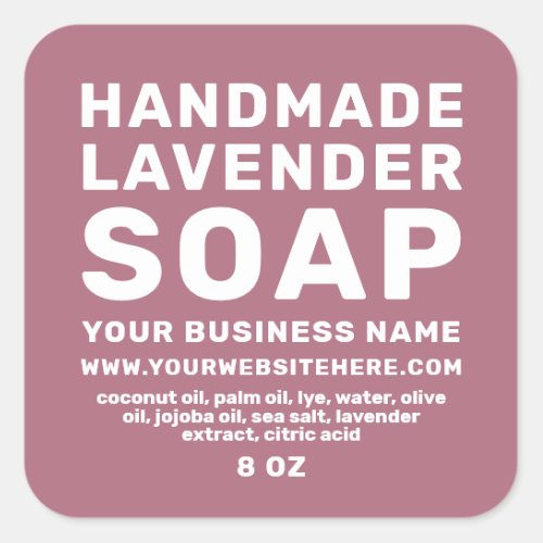 Modern Handmade Lavender Soap Purple Cassis Square Sticker