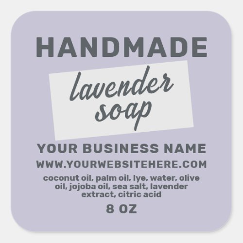 Modern Handmade Lavender Soap Purple  Square Sticker