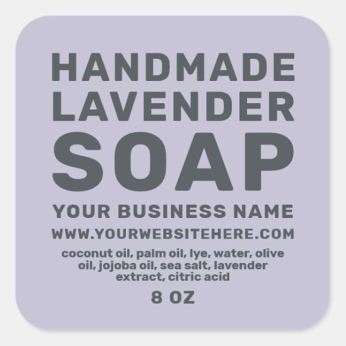 Modern Handmade Lavender Soap Purple Square Sticker