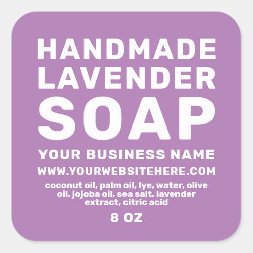 Modern Handmade Lavender Soap Purple Square Sticker
