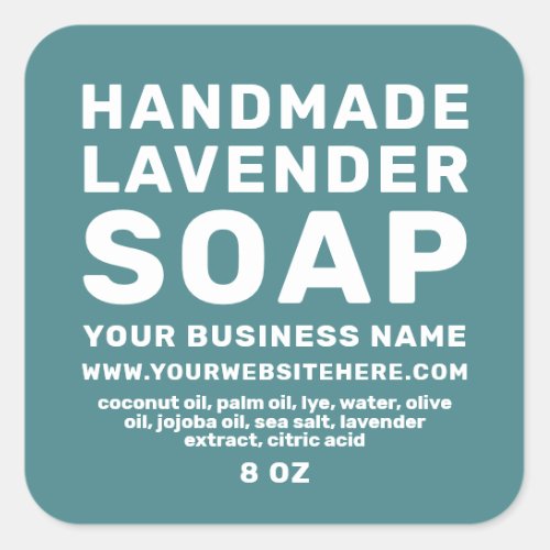 Modern Handmade Lavender Soap Teal Square Sticker