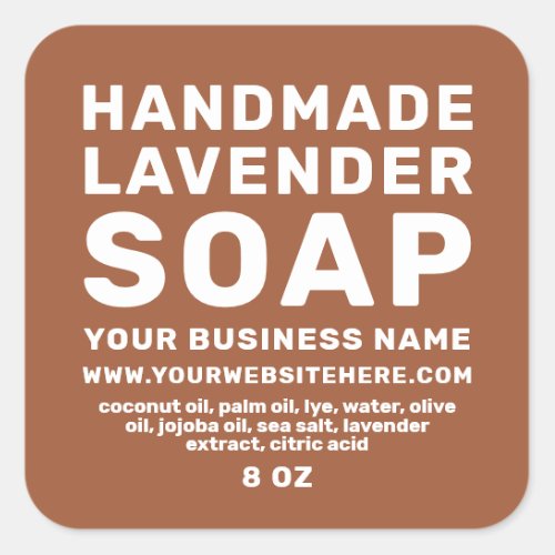 Modern Handmade Lavender Soap TerraCotta Square Sticker