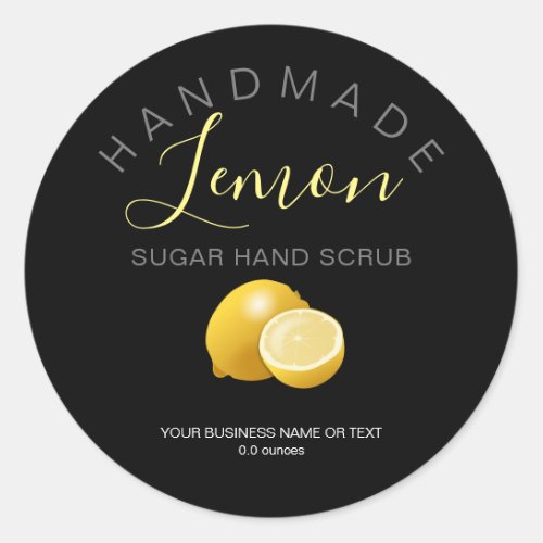 Modern Handmade Lemon Sugar Scrub Round Labels