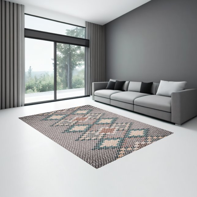 Modern Handmade Traditional Woven Embroidery  Rug (Insitu (Indoor 3))