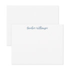 Modern Handwriting Blue Personalized Stationery