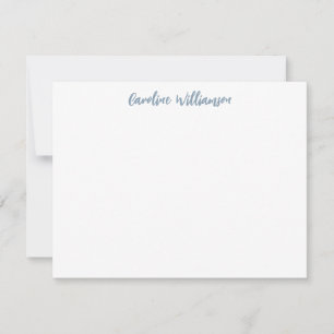 Modern Handwriting Blue Personalized Stationery Note Card