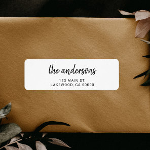 Modern Handwriting Brush Return Address Label