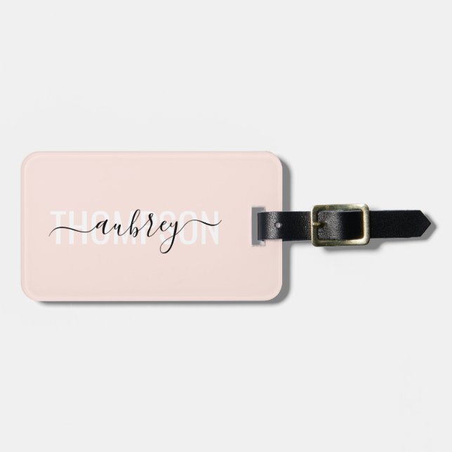Modern Handwriting Calligraphy Name Simple Luggage Tag (Front Horizontal)