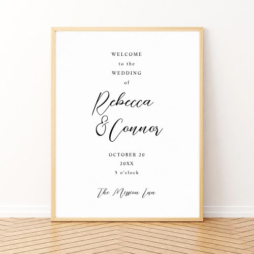 Modern Handwriting Couples Wedding Welcome Poster