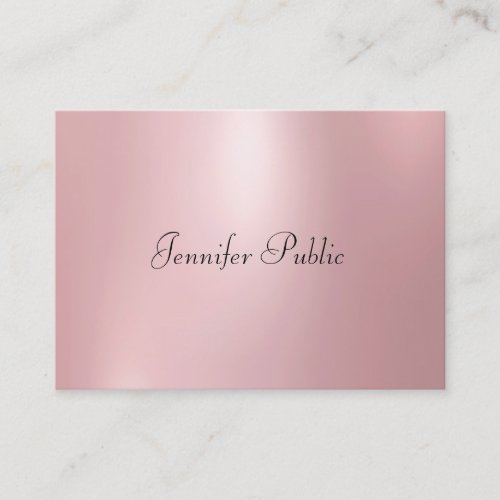 Modern Handwriting Cute Rose Gold Color Template Business Card