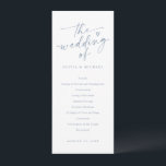 Modern Handwriting Dusty Blue Wedding Programs<br><div class="desc">These modern dusty blue wedding programs feature the phrase “the wedding of” in elegant handwritten script with a sweet heart accent. The front highlights your names in soft dusty blue calligraphy, while the back displays your ceremony details, wedding party, and thank-you note in clean minimalist typography. A simple, elegant, and...</div>