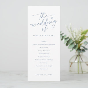 Modern Handwriting Dusty Blue Wedding Programs