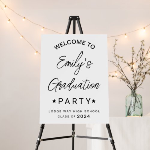 Modern Handwriting Graduation Party Welcome Sign
