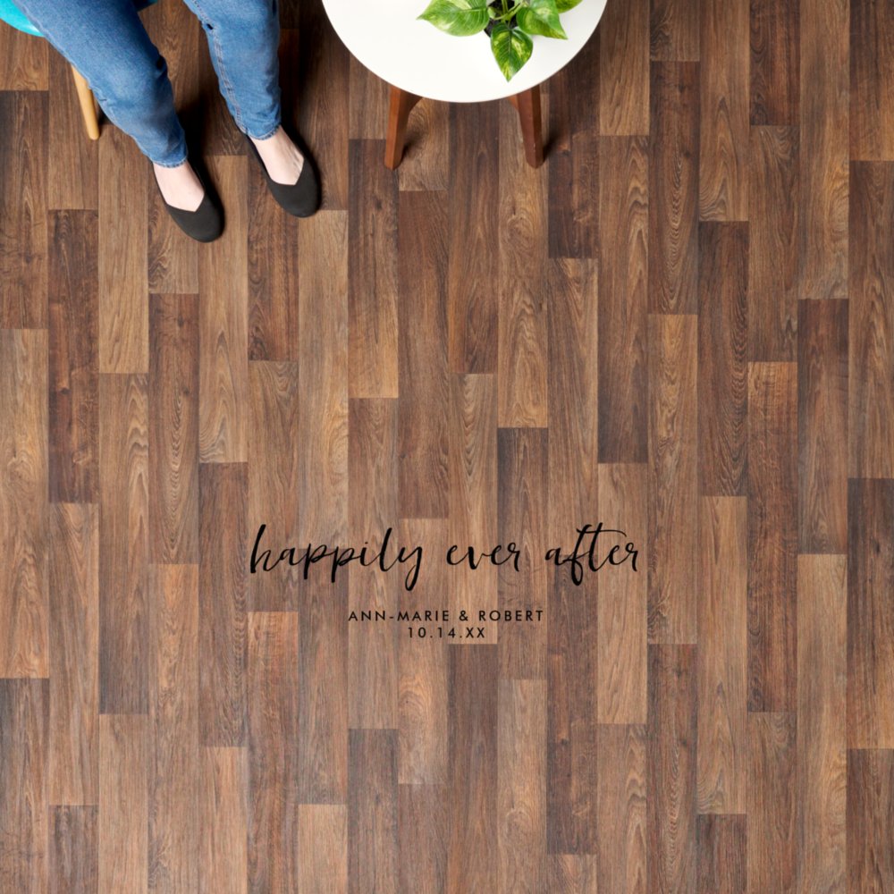Disover Modern Handwriting Happily Ever After Wedding Floo Floor Decals