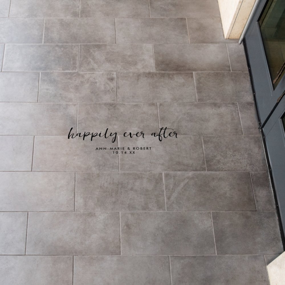 Disover Modern Handwriting Happily Ever After Wedding Floo Floor Decals