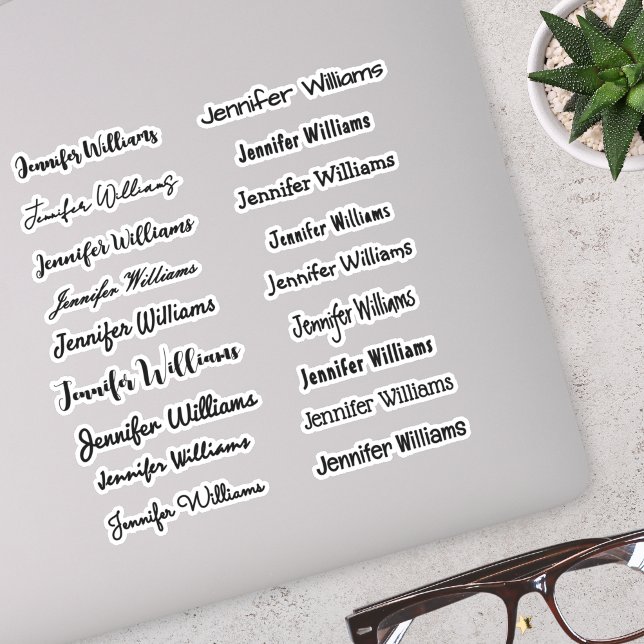 Modern Handwriting Name (18 Styles) - Black Sticker (Creator Uploaded)
