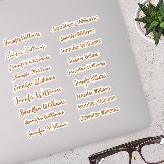 Modern Handwriting Name (18 Styles) - Bronze Sticker