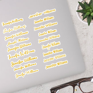 Modern Handwriting Name (18 Styles) - Gold Sticker