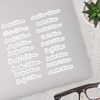 Modern Handwriting Name (18 Styles) - Silver Sticker