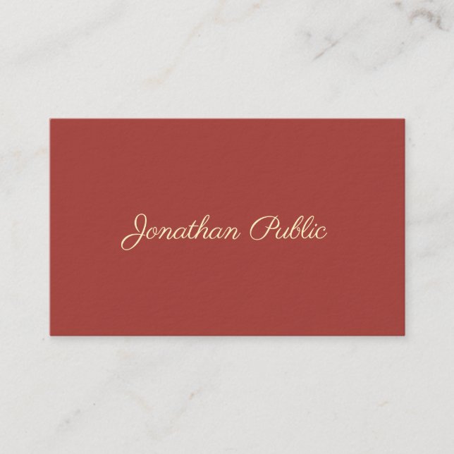 Modern Handwriting Name Template Premium Thick Business Card (Front)