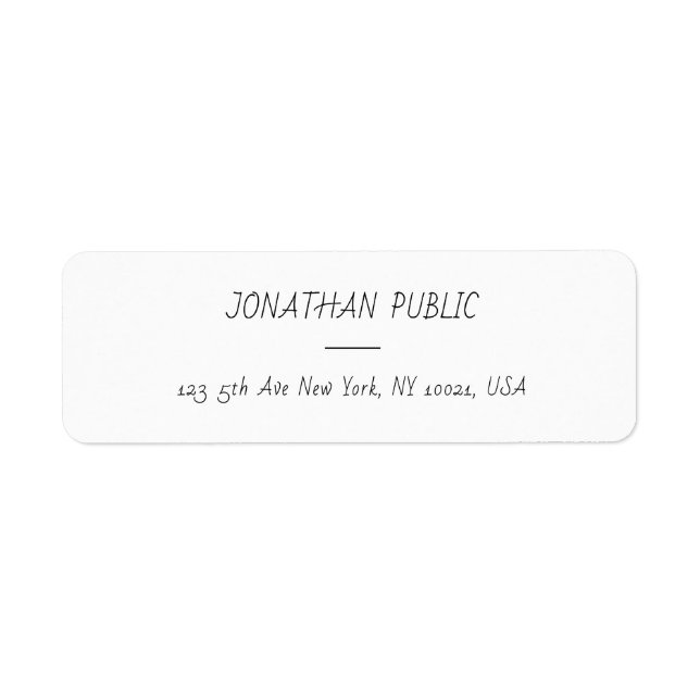 Modern Handwriting Personalized Template Return Label (Front)