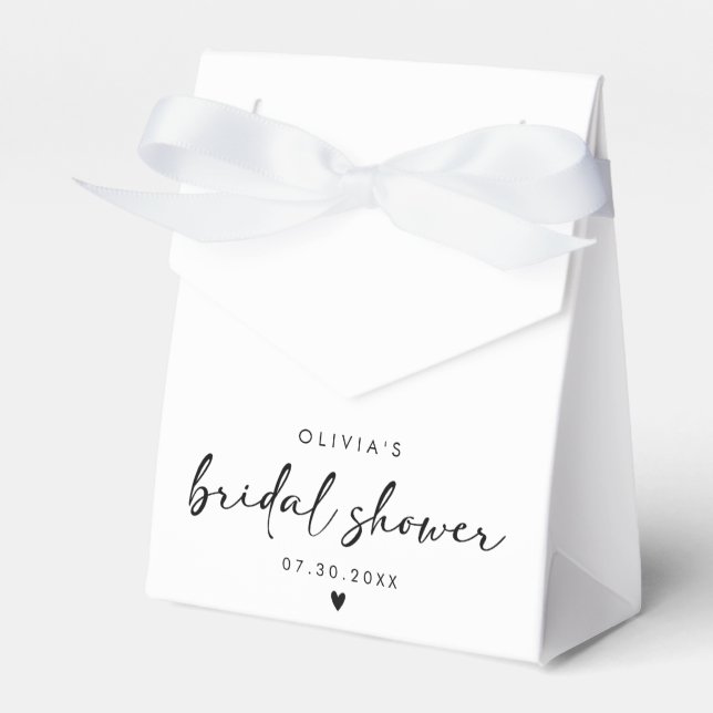 Modern Handwriting Script Bridal Shower Favor Boxes (Front Side)