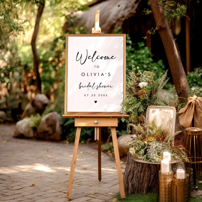 Modern Handwriting Script Bridal Shower Welcome Poster (Creator Uploaded)