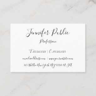 Modern Handwriting Script Elegant Minimalistic Business Card