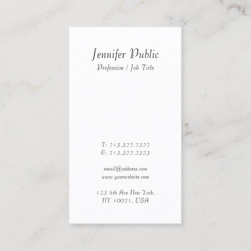 Modern Handwriting Script Elegant Simple Design Business Card