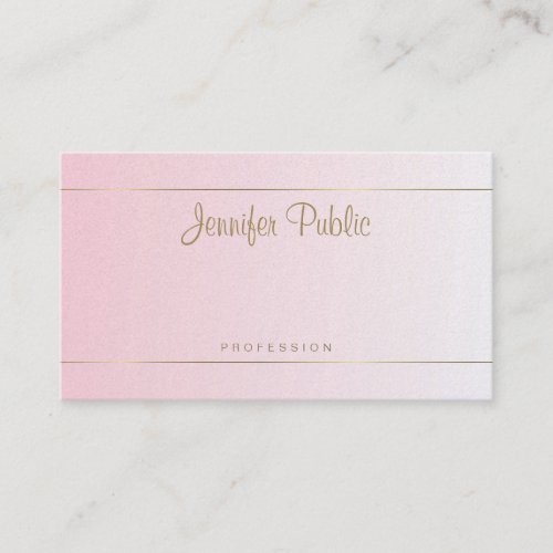 Modern Handwriting Script Text Calligraphy Glamour Business Card