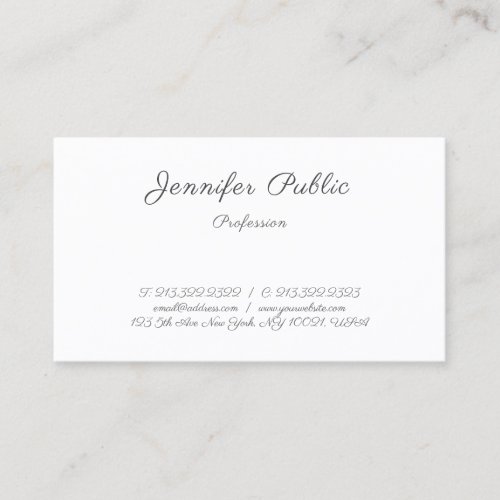 Modern Handwriting Stylish Simple Template Trendy Business Card