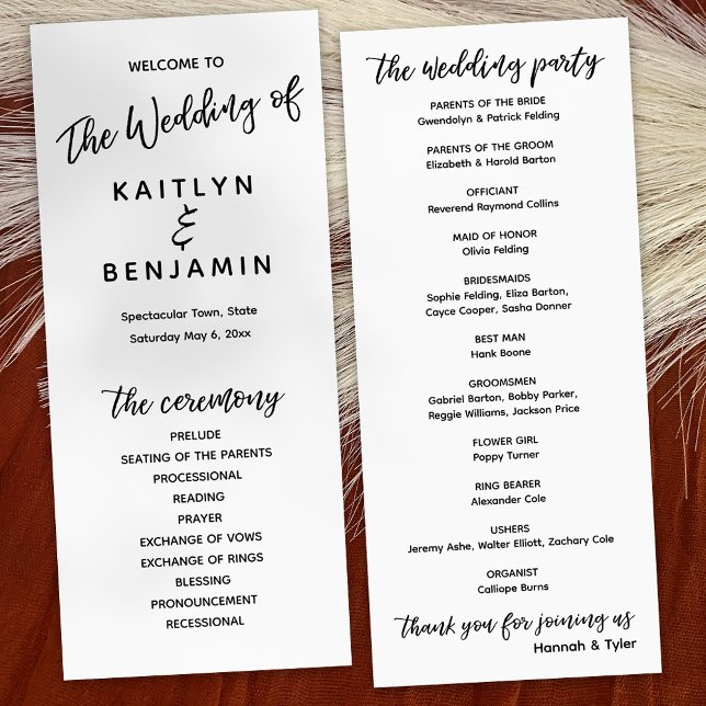 Modern Handwriting Typography Simple White Program (Creator Uploaded)