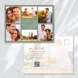 Modern Handwritten 6 Photo Wedding Save The Date  Announcement Postcard<br><div class="desc">Invite friends and family to save the date for your wedding with this modern photo card</div>