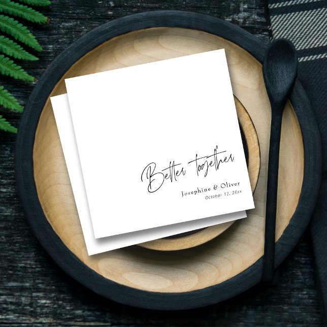 Modern Handwritten: Better Together Wedding Decor Napkins (Modern Handwritten_ Better Together Wedding Decor Napkins)