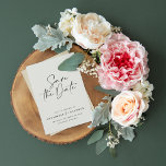 Modern handwritten black cream typography wedding  save the date<br><div class="desc">Modern classy typography bold wedding save the date card. With modern,  elegant typography and striped backer design. Colors can be customized.</div>