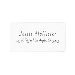 Modern Handwritten Black & White Return Address Label
