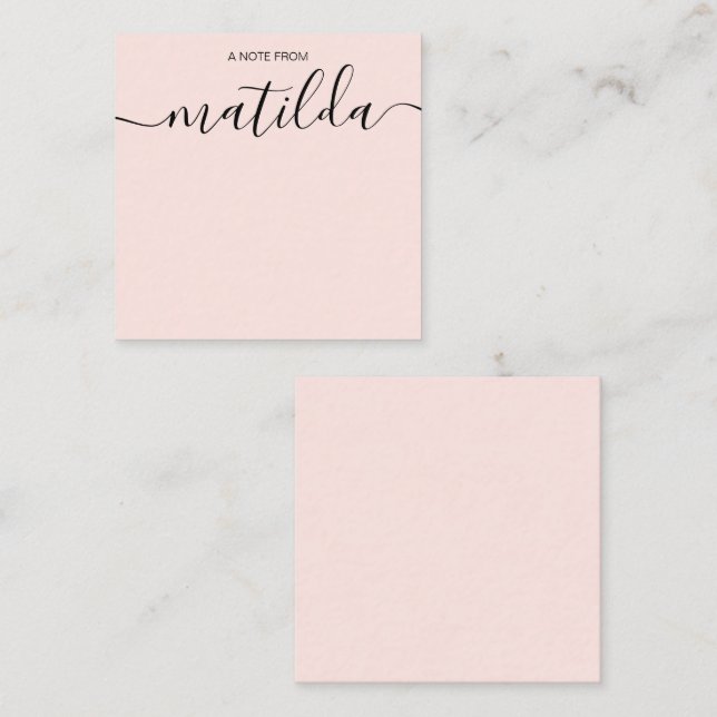 Modern Handwritten Calligraphy Simple Note Card (Front/Back)