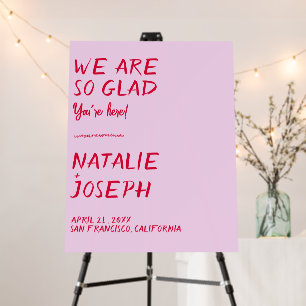 Modern Handwritten Colorful Funky Wedding Welcome Foam Board