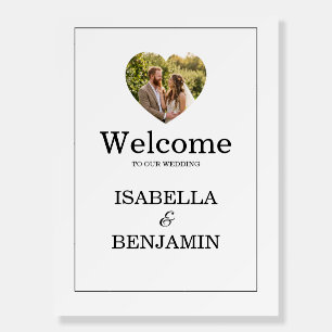 Modern Handwritten Elegant Heart Photo Wedding Foam Board