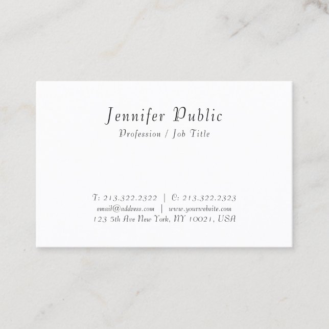 Modern Handwritten Elegant Script Simple Design Business Card (Front)
