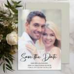 Modern Handwritten Engagement Photo Save The Date<br><div class="desc">Modern,  handwritten wedding Save the Date announcement photo card personalized with the names of the bride and groom-to-be,  wedding date,  and location.</div>