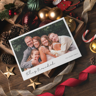 Modern Handwritten Feliz Navidad Photo Holiday Card