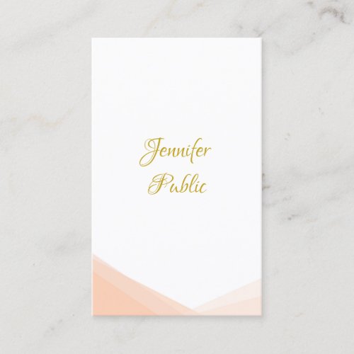 Modern Handwritten Gold Script Template Trendy Business Card