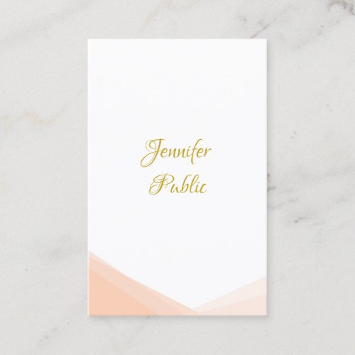 Modern Handwritten Gold Script Trendy Template Business Card