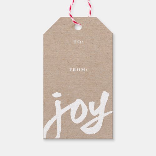 Modern Handwritten Joy Christmas Holiday Gift Tags