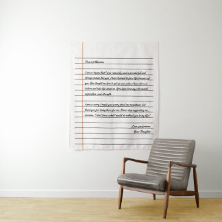 Modern Handwritten Letter Notebook Paper for Mom Tapestry
