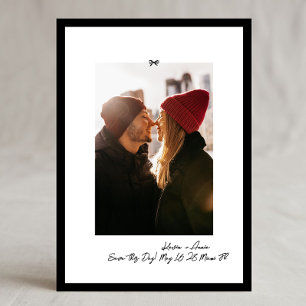 Modern Handwritten Little Bow Photo Save This Day The Date